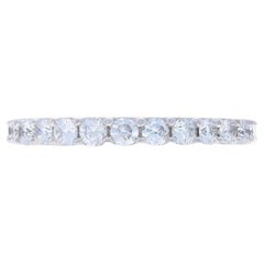 White Gold Diamond Wedding Band - 14k Round Brilliant 2/3ctw Stackable Ring