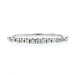 White Gold Diamond Wedding Band - 14k Round Brilliant .20ctw French Set Ring