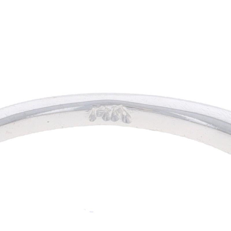 Weißgold Diamant Hochzeit Band - 14k Runde Brillant .20ctw Französisch Set Ring im Angebot 2