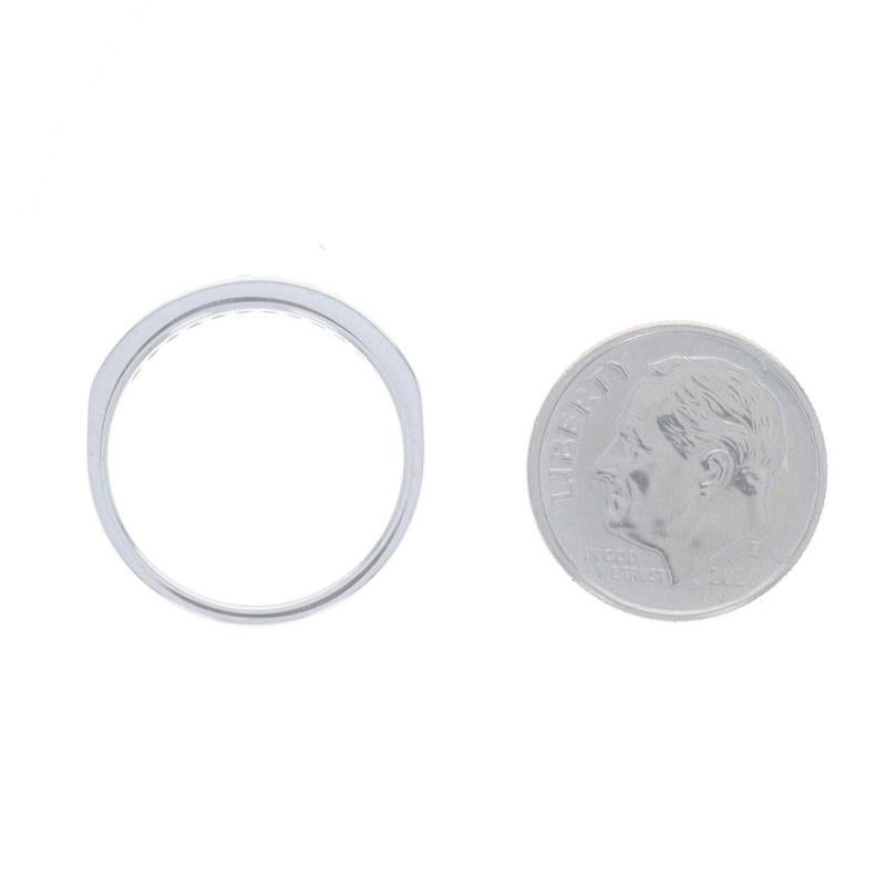 Fascia nuziale in oro bianco con diamanti - Anello con incastonatura a canale in oro tondo Brilliante 14k da 0,21 ct. in vendita 1