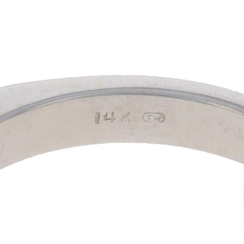 Fascia nuziale in oro bianco con diamanti - Anello con incastonatura a canale in oro tondo Brilliante 14k da 0,21 ct. in vendita 2