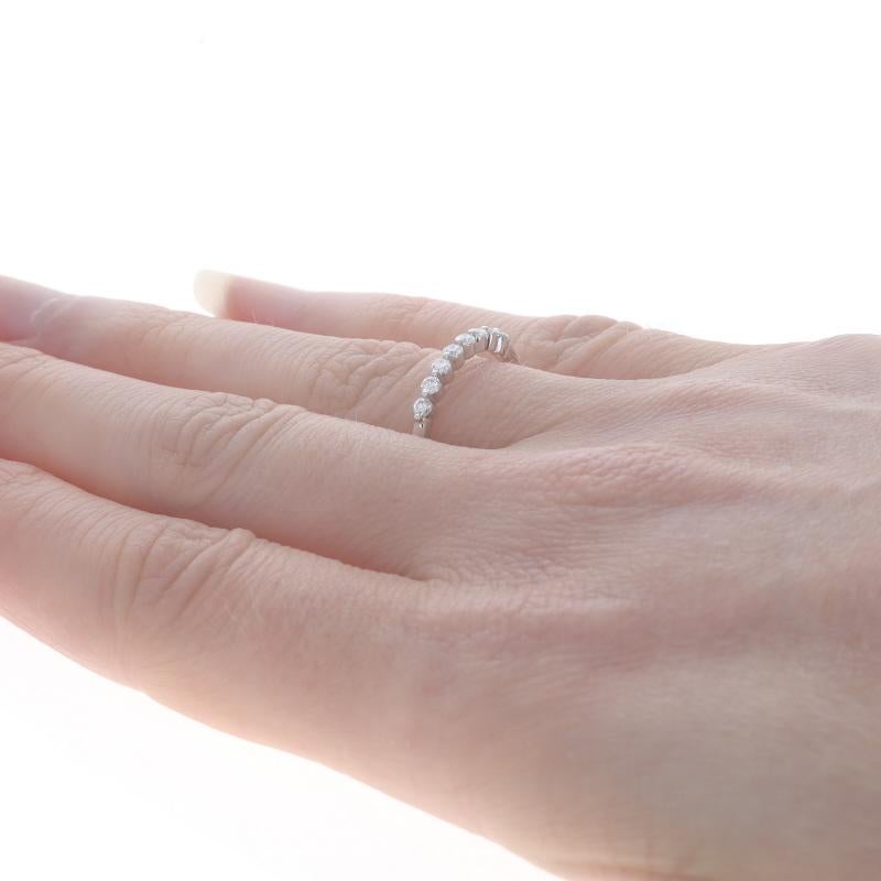 Weißgold Diamant Hochzeit Band - 14k Runde Brillant .23ctw Ring Damen im Angebot