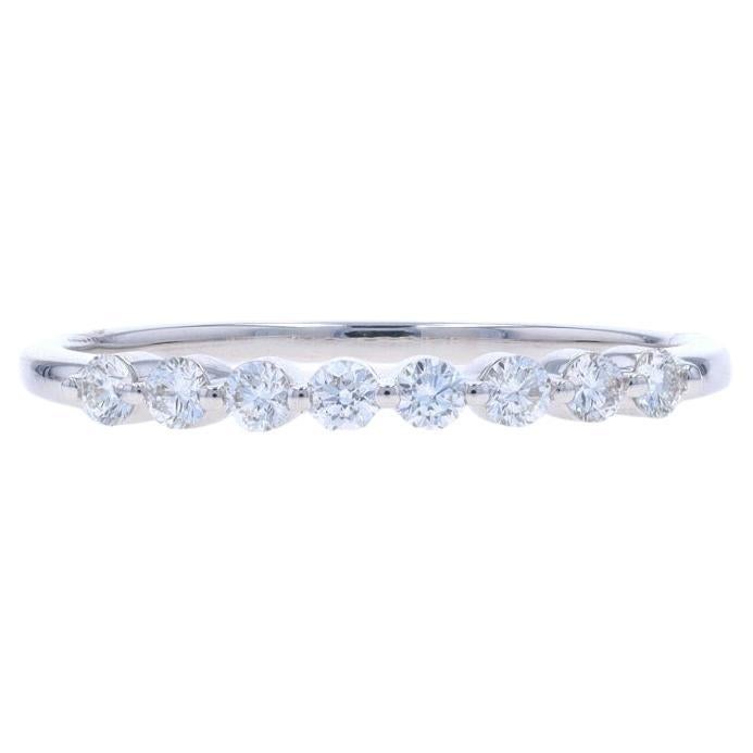 Alianza de oro blanco con diamantes - Anillo 14k brillante redondo .23ctw