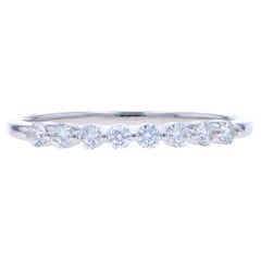 Alianza de oro blanco con diamantes - Anillo 14k brillante redondo .23ctw