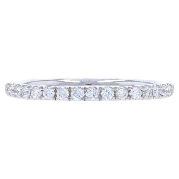 Alianza de oro blanco con diamantes - Anillo de 14k brillante redondo .25ctw engastado a la francesa