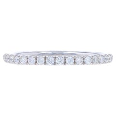 White Gold Diamond Wedding Band - 14k Round Brilliant .25ctw French Set Ring