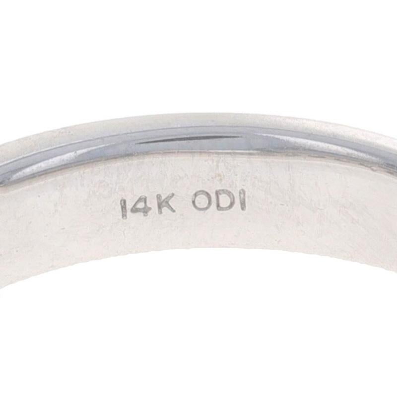 White Gold Diamond Wedding Band - 14k Round Brilliant .30ctw Channel Set Ring For Sale 2
