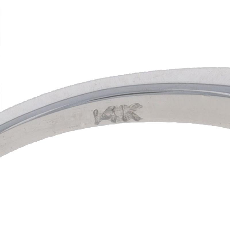 Fascia nuziale con diamante in oro bianco - Anello tondo Brilliante 14k da 0,30 ct. in vendita 2
