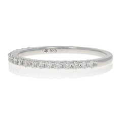 White Gold Diamond Wedding Band, 14 Karat Round Brilliant .30 Carat Women's Ring