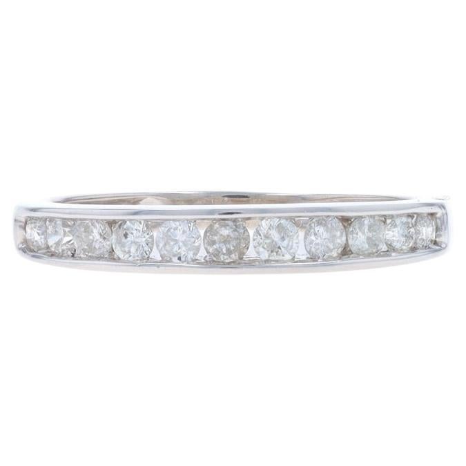 White Gold Diamond Wedding Band - 14k Round Brilliant .33ctw Channel Set Ring