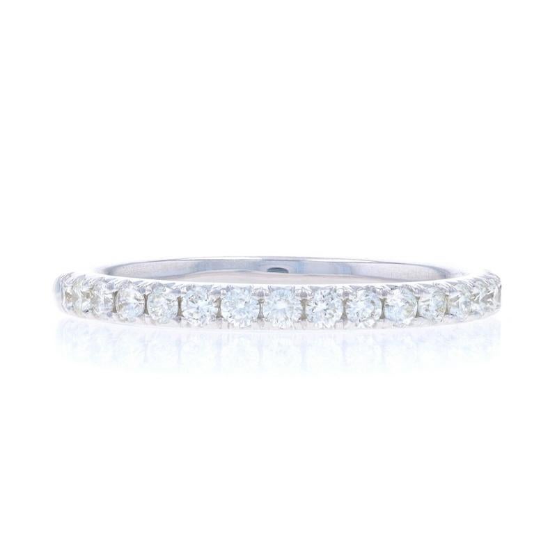 Size: 7 1/4
Sizing Fee: Up 2 sizes for $40 or Down 1 size for $40

Metal Content: 14k White Gold

Stone Information

Natural Diamonds
Carat(s): .40ctw
Cut: Round Brilliant
Color: G - H
Clarity: SI1 - SI2

Total Carats: .40ctw

Style: Wedding Band