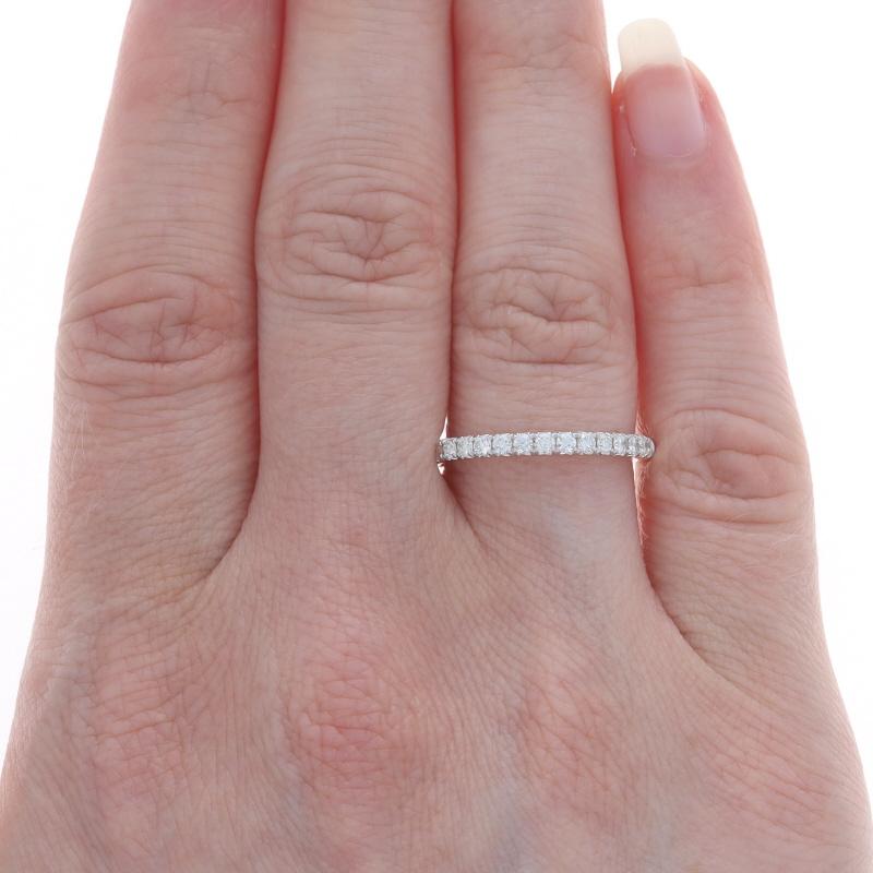 Round Cut White Gold Diamond Wedding Band - 14k Round Brilliant .40ctw Ring For Sale