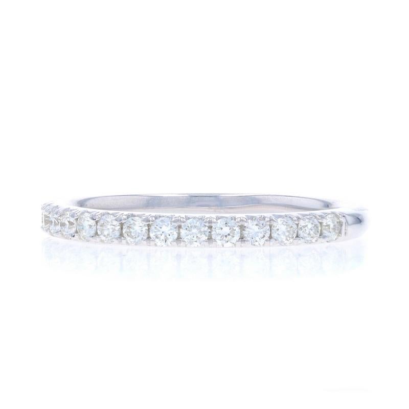 White Gold Diamond Wedding Band - 14k Round Brilliant .40ctw Ring In Excellent Condition For Sale In Greensboro, NC