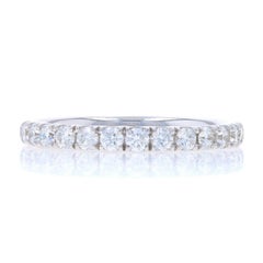 White Gold Diamond Wedding Band - 14k Round Brilliant .50ctw French Set Ring