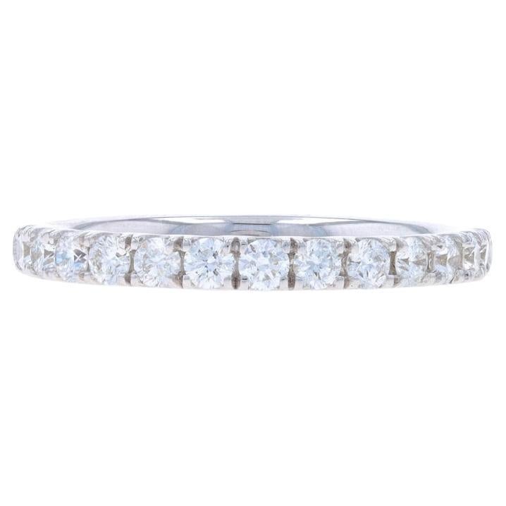 Alianza de oro blanco con diamantes - Anillo de 14k brillante redondo .50ctw engastado a la francesa