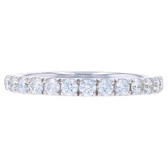 White Gold Diamond Wedding Band - 14k Round Brilliant .50ctw French Set Ring