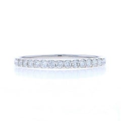 White Gold Diamond Wedding Band - 14k Round Brilliant .50ctw Stackable Ring