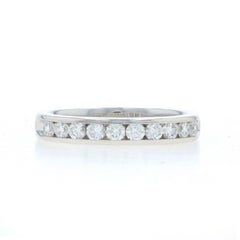 White Gold Diamond Wedding Band - 14k Round Brilliant .80ctw Channel Set Ring