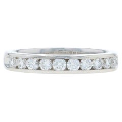 White Gold Diamond Wedding Band - 14k Round Brilliant .80ctw Channel Set Ring