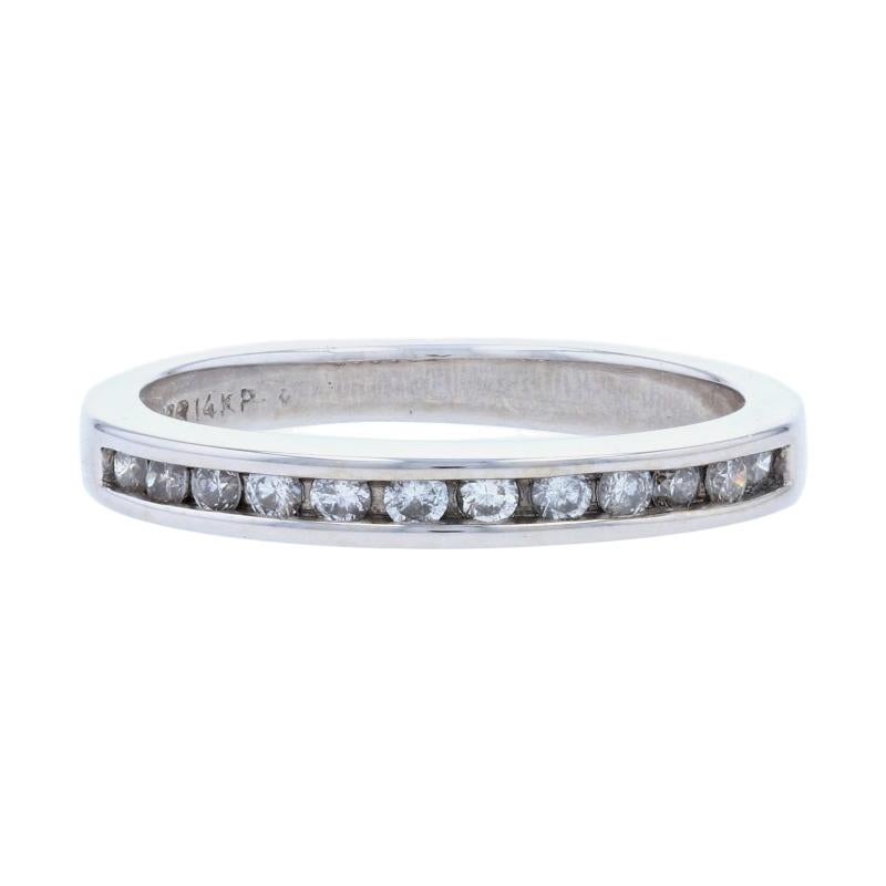 White Gold Diamond Wedding Band, 14k Round Brilliant Cut .23ctw Women's Ring For Sale