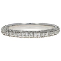 14k white gold wedding band White Gold Diamond Wedding Band, 14k Round Brilliant Cut .75 Carat Women
s Ring