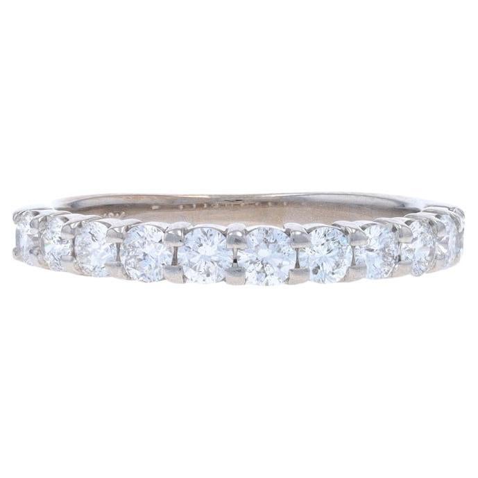 White Gold Diamond Wedding Band 18k Round .88ctw Stackable Ring