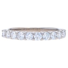 White Gold Diamond Wedding Band 18k Round .88ctw Stackable Ring