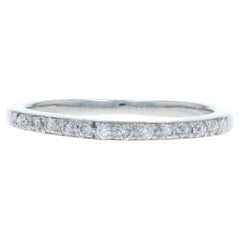 Fascia nuziale con diamante in oro bianco - Anello a Brilliante Rotondo 18k da 0,10 ct.