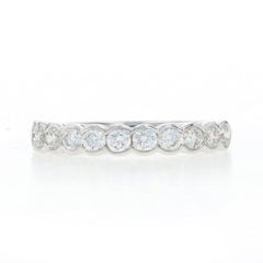 White Gold Diamond Wedding Band - 18k Round Brilliant .69ctw Ring