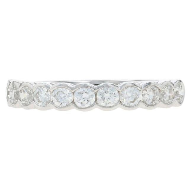 White Gold Diamond Wedding Band - 18k Round Brilliant .69ctw Ring For Sale