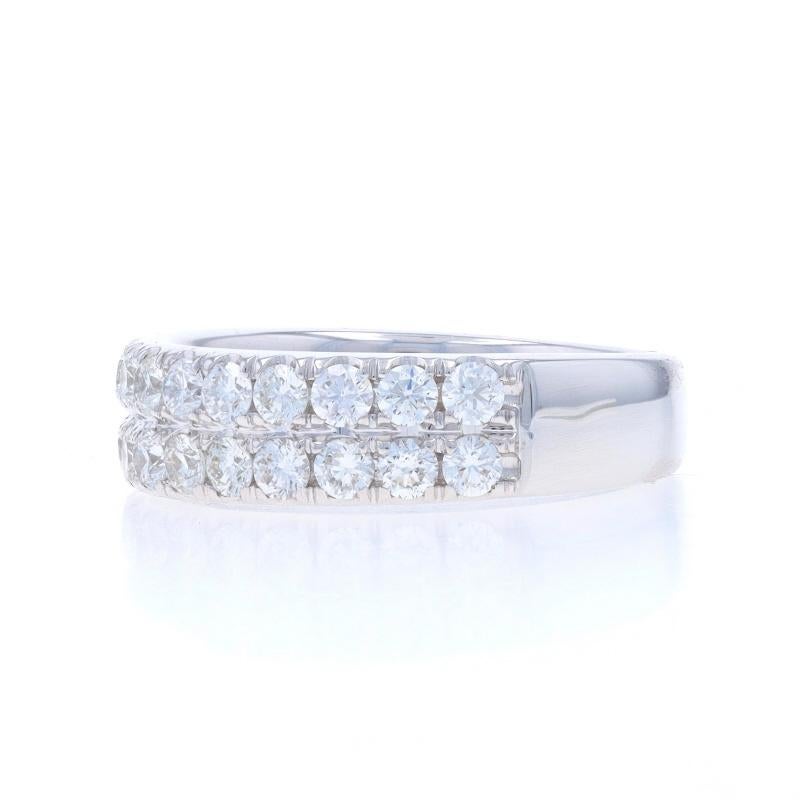 White Gold Diamond Wedding Band 18k Round Brilliant .98ctw French Set Ring en Nuevo estado para la venta en Greensboro, NC