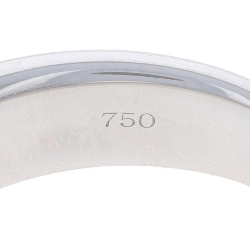 White Gold Diamond Wedding Band 18k Round Brilliant .98ctw French Set Ring en venta 2