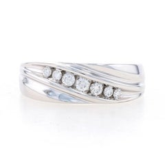 Weißgold Diamant Hochzeit Herrenband - 14k Runde Brillant .25ctw Ring Größe 8 1