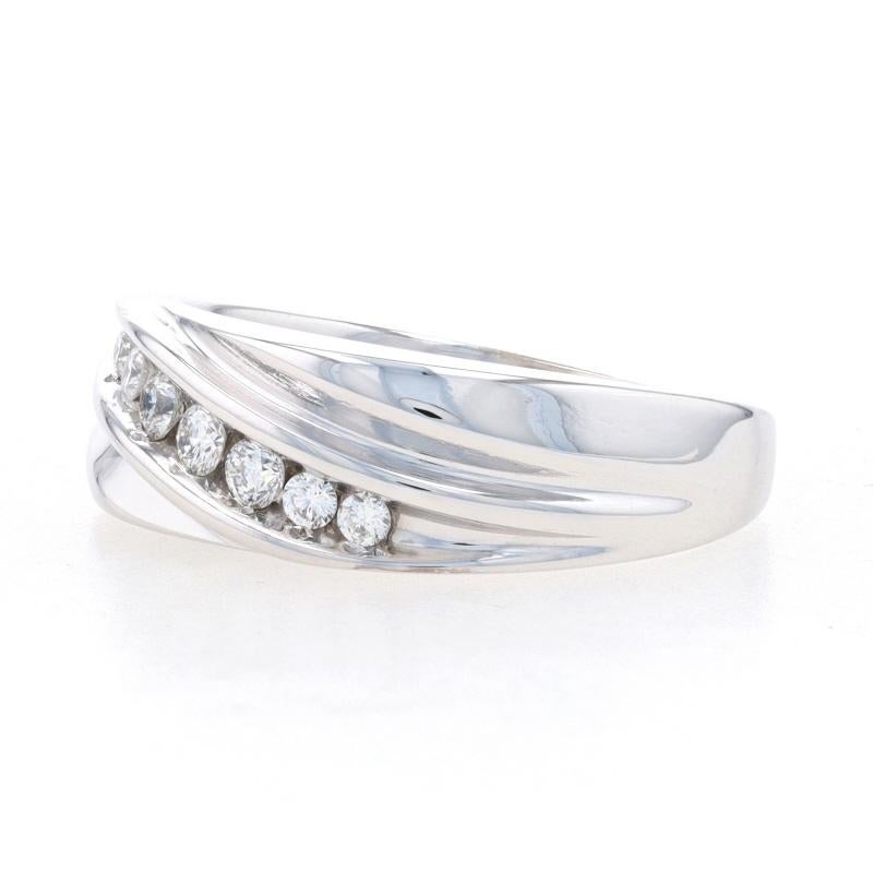 Weißgold Diamant Hochzeit Herrenband - 14k Runde Brillant .25ctw Ring Größe 8 1 im Zustand „Hervorragend“ im Angebot in Greensboro, NC