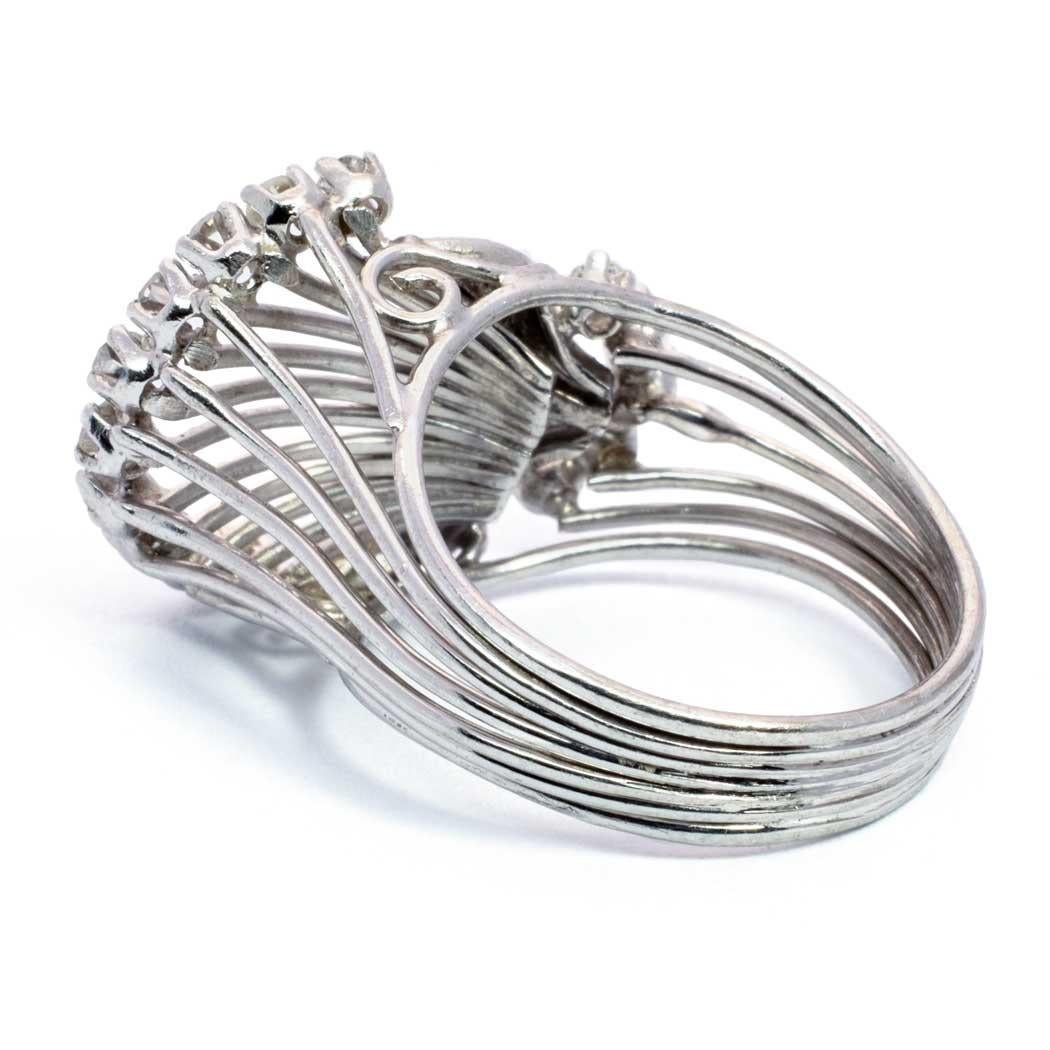White Gold & Diamond Wire Ring 1960's For Sale 1