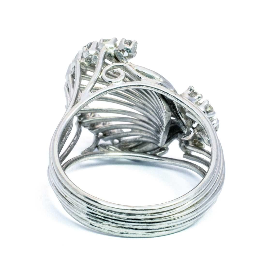 White Gold & Diamond Wire Ring 1960's For Sale 2