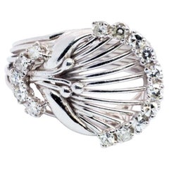 White Gold & Diamond Wire Ring 1960's