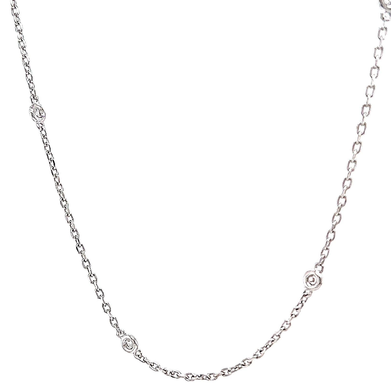 14 Karat White Gold Diamonds by The Yard Chain Necklace 1