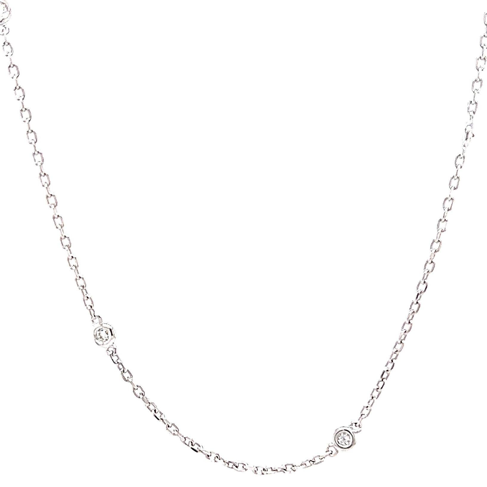 14 Karat White Gold Diamonds by The Yard Chain Necklace 2