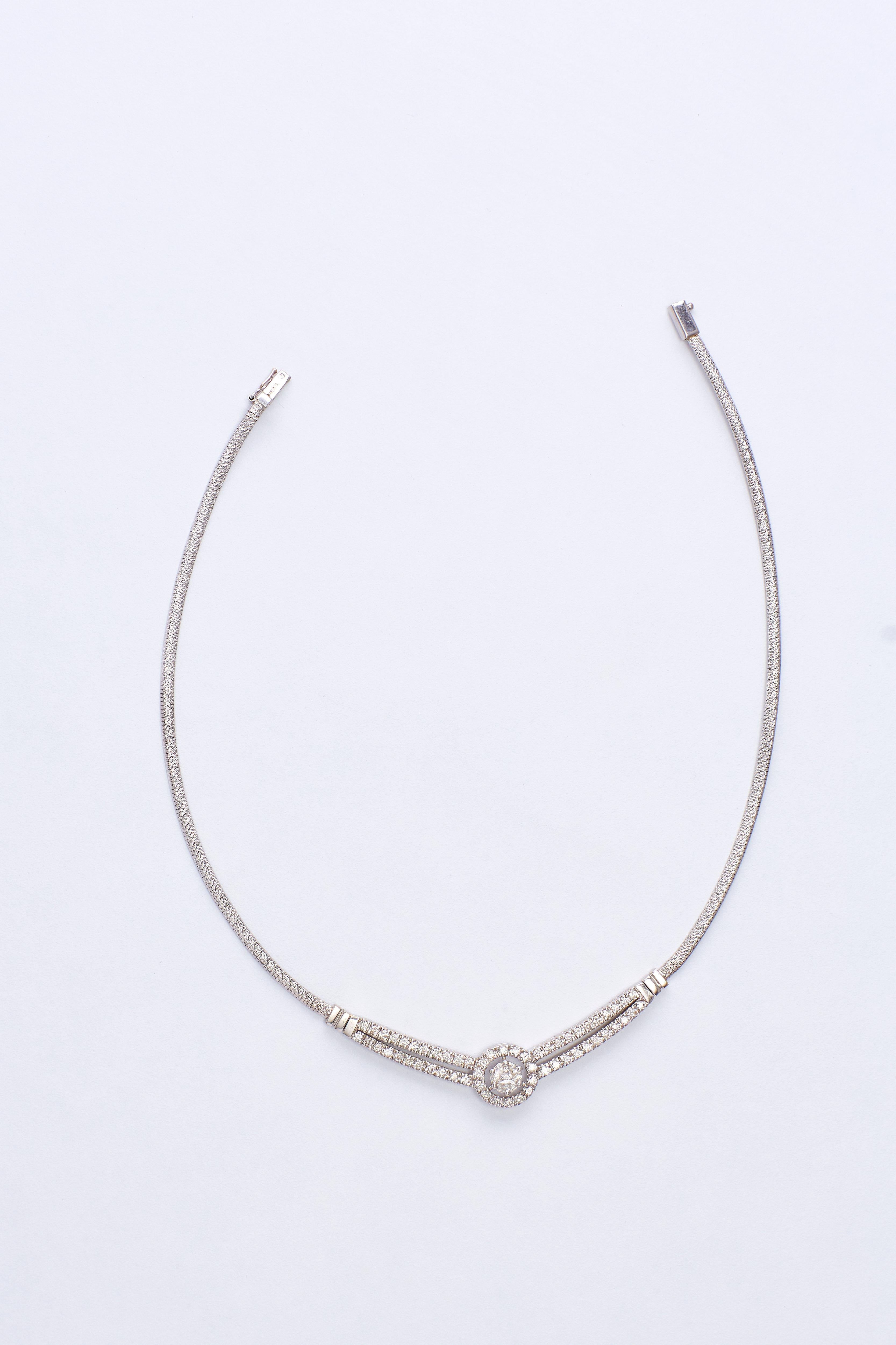 Marquise Cut White Gold Diamonds Necklace