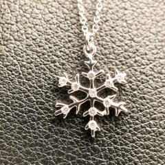 White Gold Diamonds Snow Flake Necklace with Pendant Aenea Jewellery