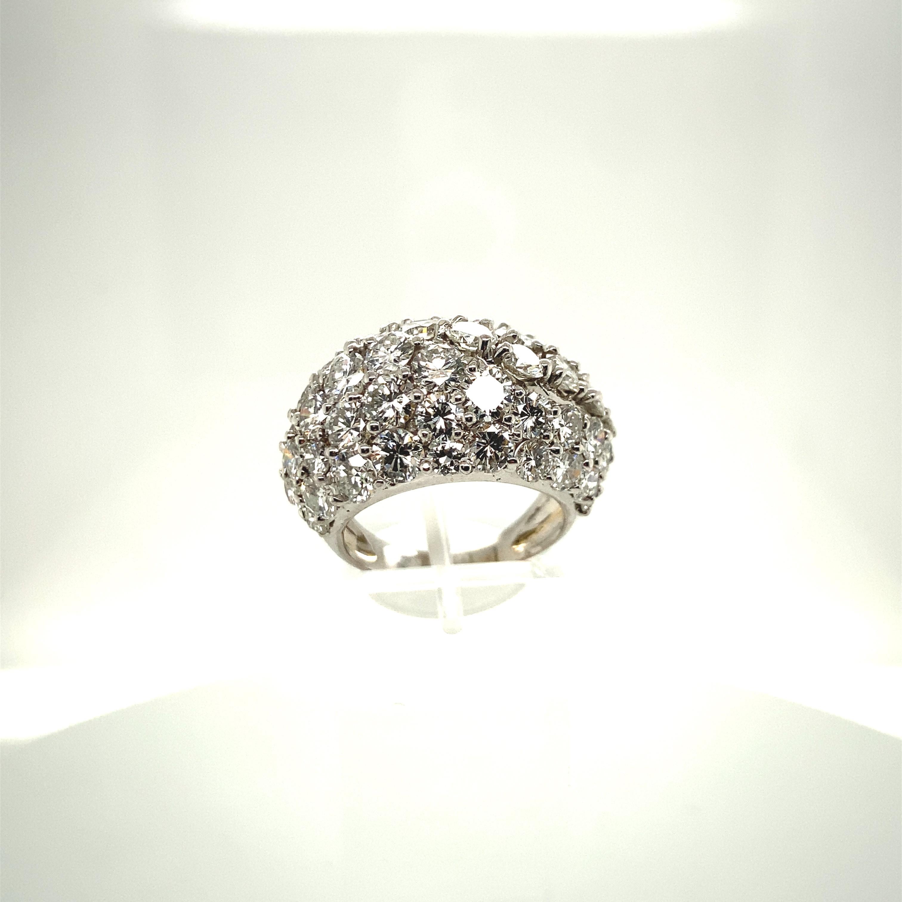 Round Cut White Gold Dome Diamond Ring