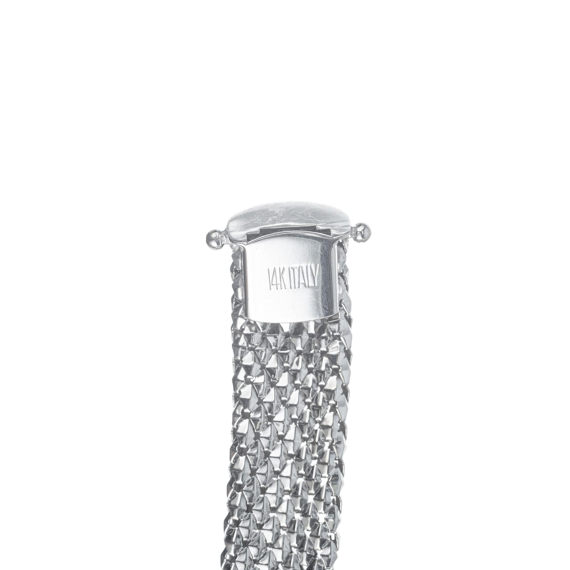 Weißgold Dome strukturiertes breites Armband Damen