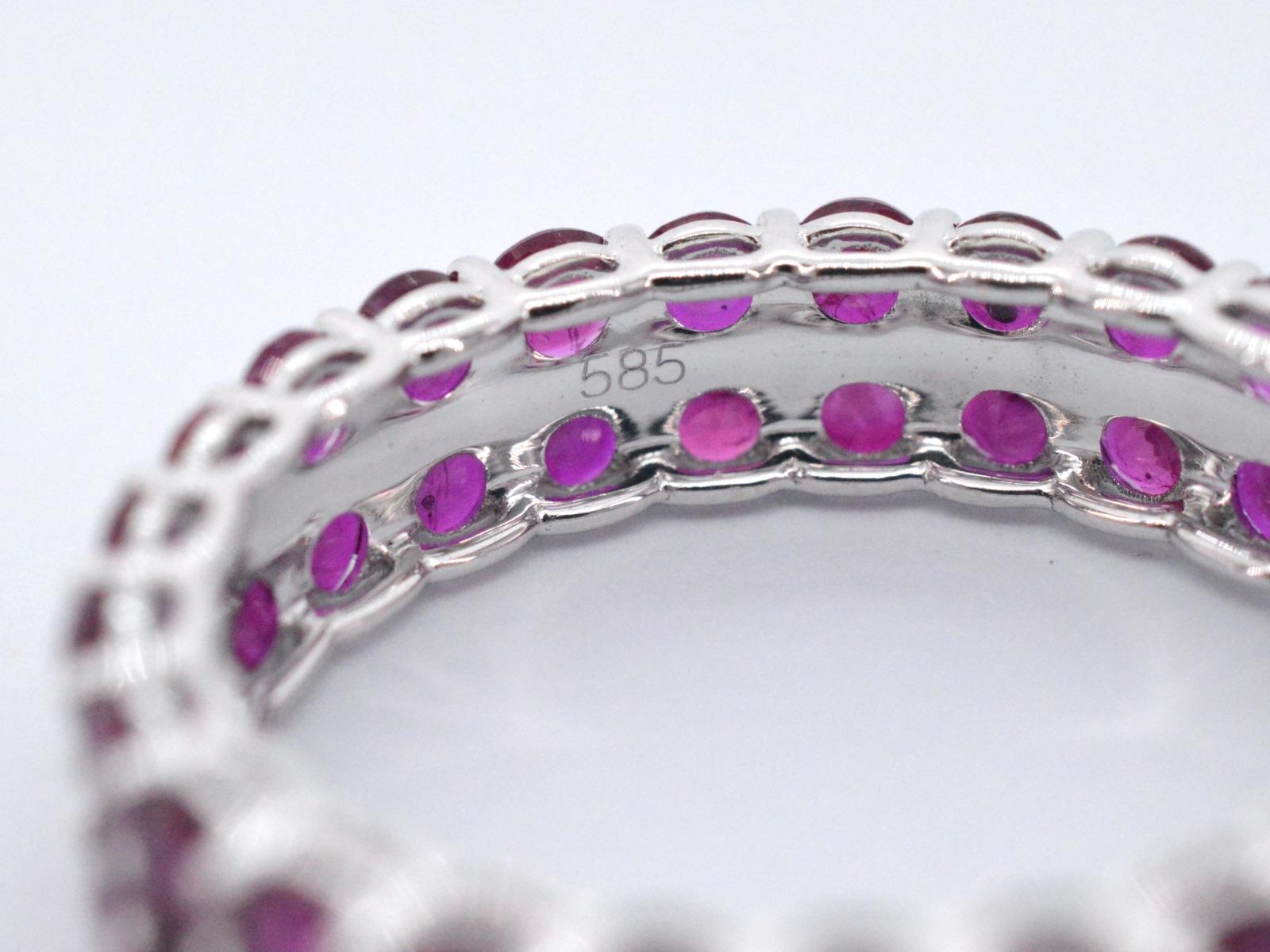 White Gold Double Eternity Ring with Rubies For Sale 2