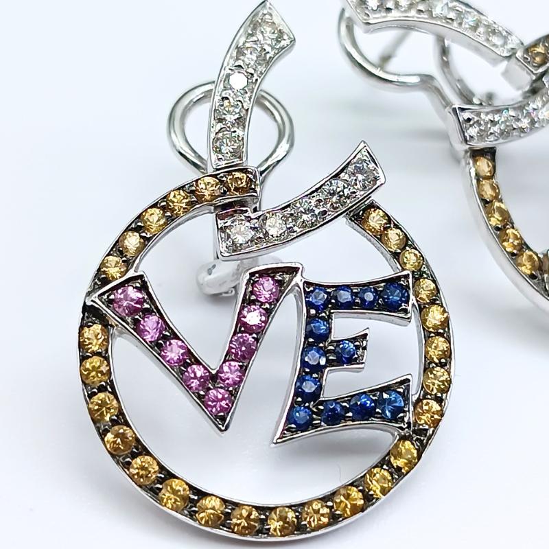 White Gold Earring LOVE For Sale 2