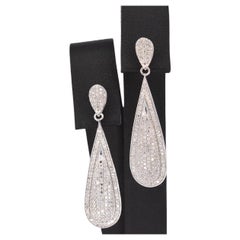 White Gold Earrings Full of Diamonds