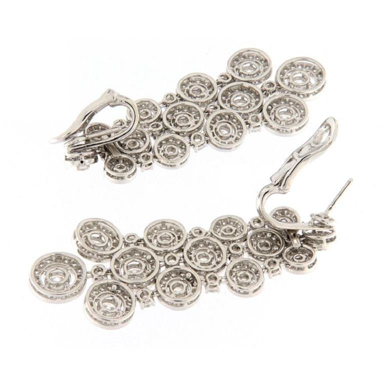Contemporary White gold earrings with 9.02 ct brilliant cut diamonds For Sale