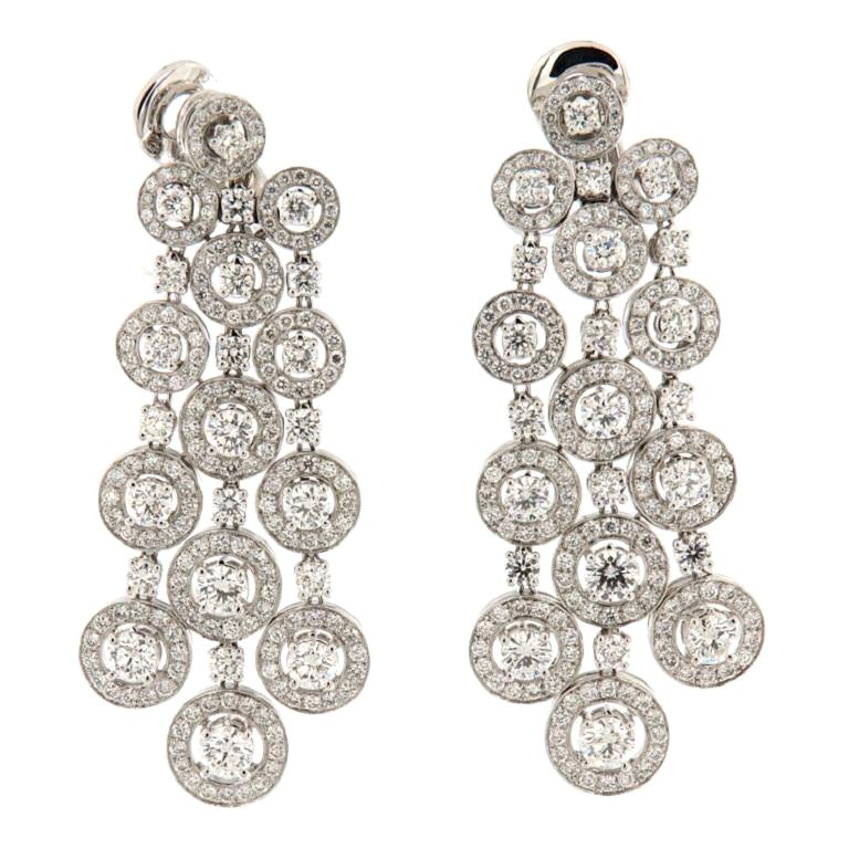 Pendientes de oro blanco con diamantes talla brillante de 9,02 ct