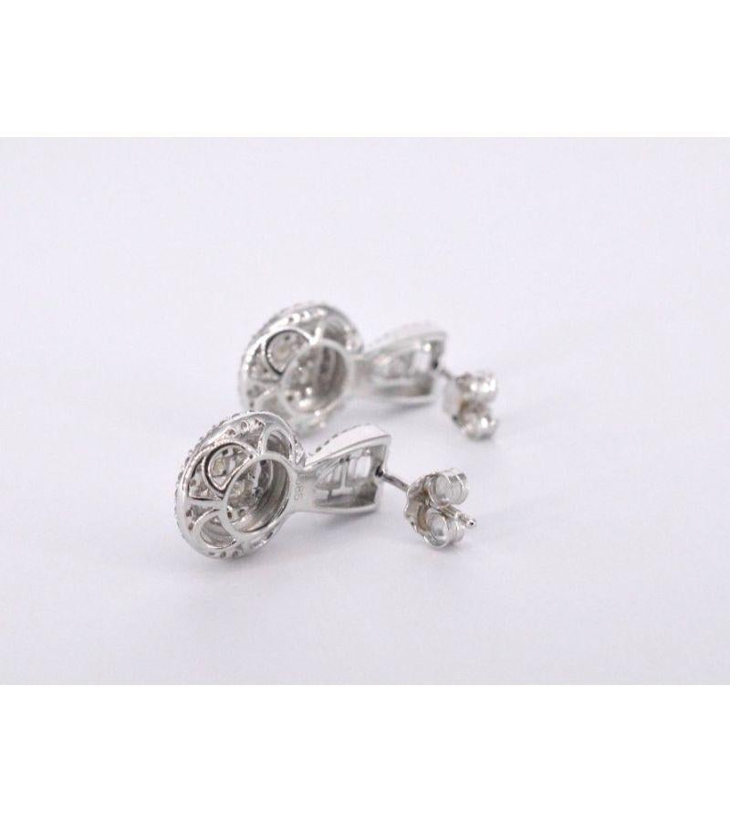 Women's White Gold Earrings with Brilliant Cut Diamonds For Sale