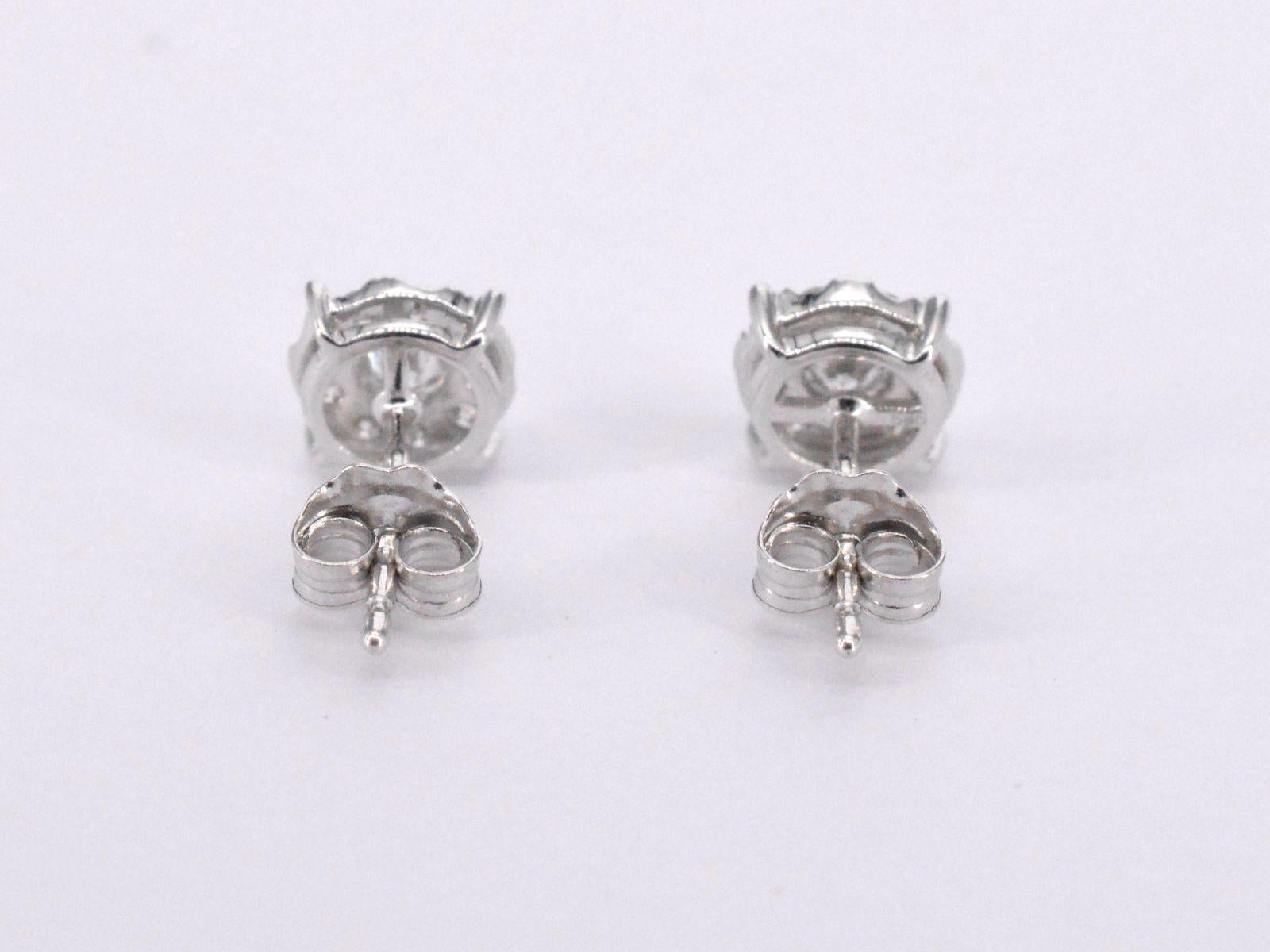 White Gold Earrings with Brilliant Cut Diamonds For Sale 2
